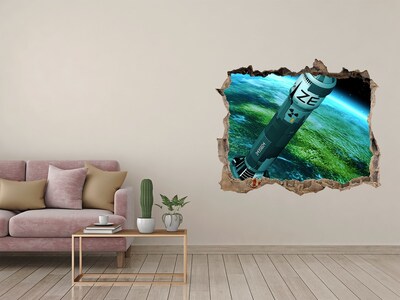 Autocolant un zid spart cu priveliște Rachetă în spațiu