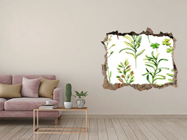 Autocolant 3D gaura cu priveliște O oază verde în beton