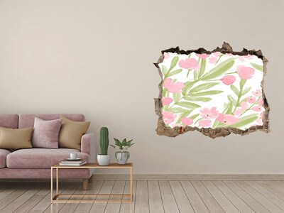 Autocolant de perete gaură 3D Model floral
