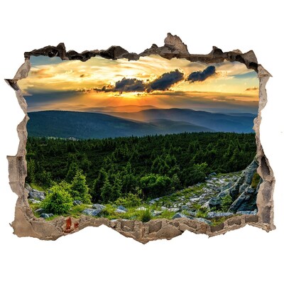 Autocolant 3D gaura cu priveliște Panorama de munte