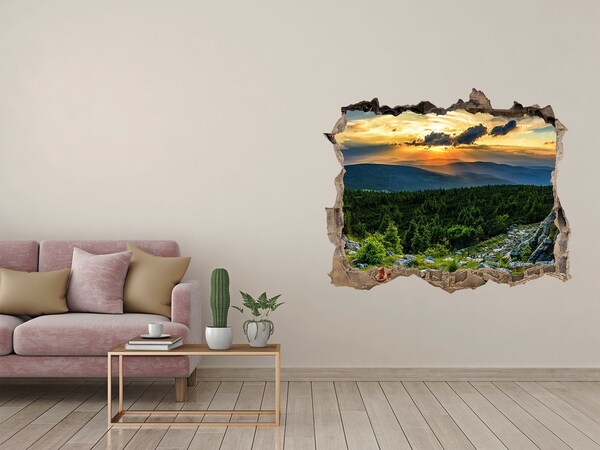 Autocolant 3D gaura cu priveliște Panorama de munte