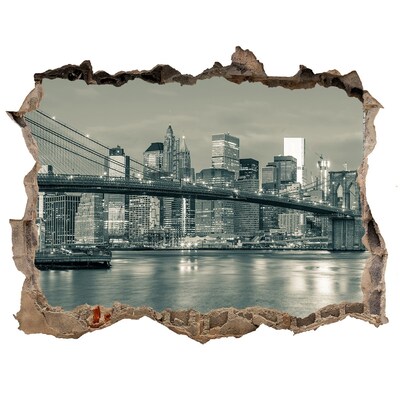 Autocolant 3D gaura cu priveliște Manhattan new york city
