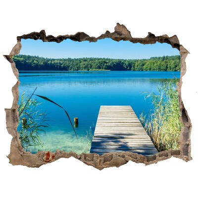 Fototapet 3D gaură în perete Pier pe lac