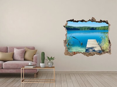 Fototapet 3D gaură în perete Pier pe lac