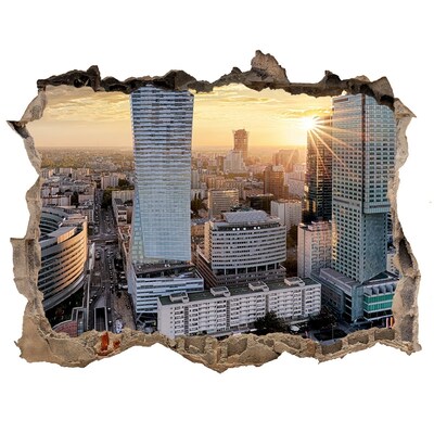 Fototapet un zid spart cu priveliște Varșovia, polonia