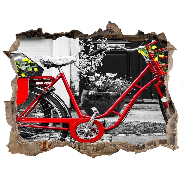 Autocolant de perete gaură 3D Oraș biciclete
