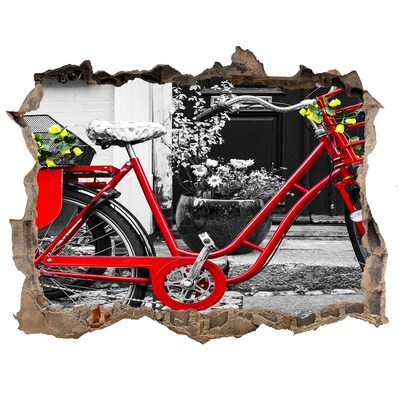 Autocolant de perete gaură 3D Oraș biciclete