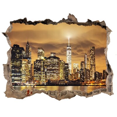 Autocolant un zid spart cu priveliște Manhattan new york city