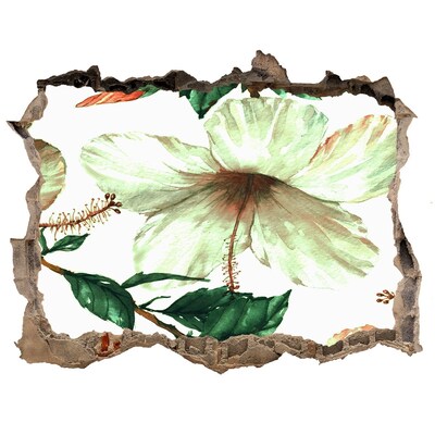 Autocolant 3D gaura cu priveliște Flori de hibiscus