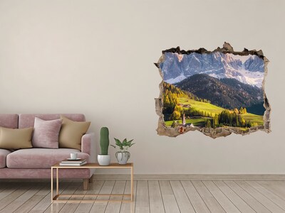Fototapet 3D gaură în perete Panorama munților