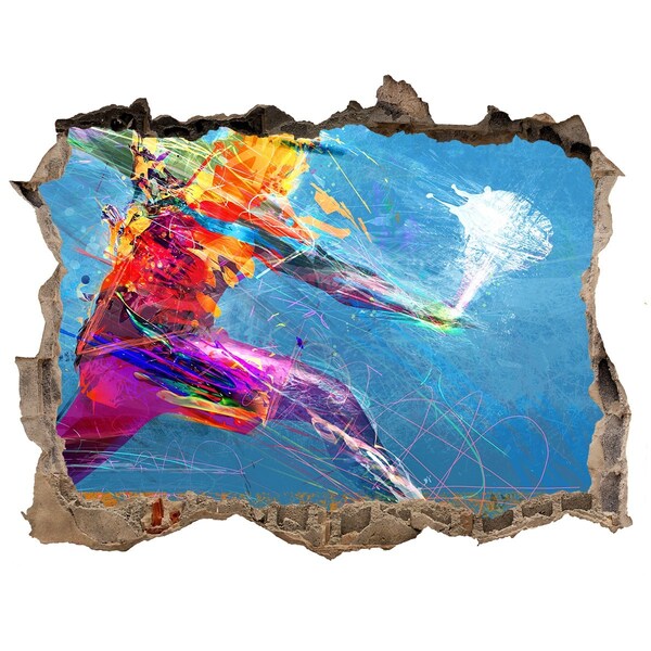 Fototapet un zid spart cu priveliște Imersiune în culori