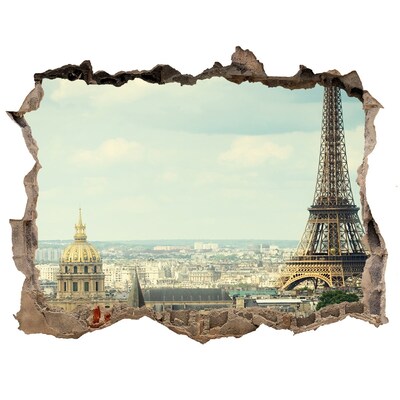 Autocolant de perete gaură 3D Turnul eiffel din paris