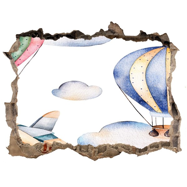 Autocolant autoadeziv gaură Zbor cu balonul deasupra norilor