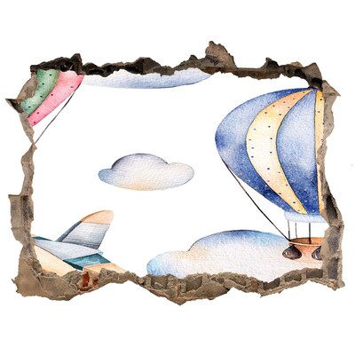 Autocolant autoadeziv gaură Zbor cu balonul deasupra norilor