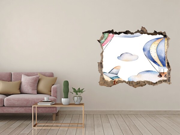 Autocolant autoadeziv gaură Zbor cu balonul deasupra norilor