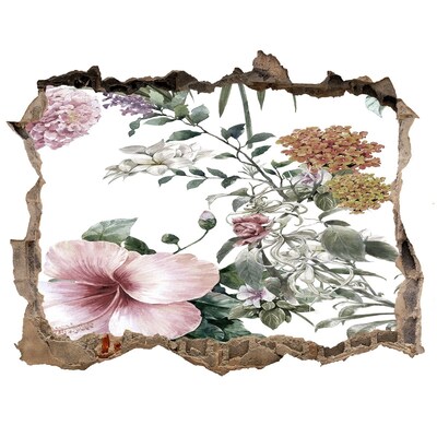 Autocolant un zid spart cu priveliște Model floral