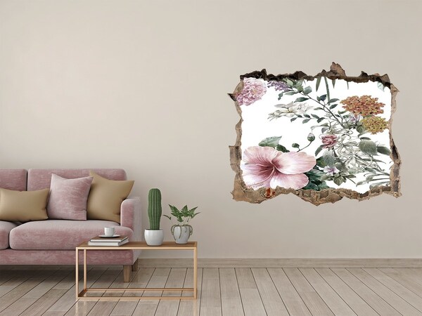 Autocolant un zid spart cu priveliște Model floral