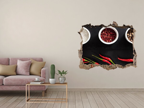Fototapet un zid spart cu priveliște O explozie de arome condimentate