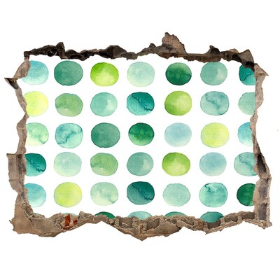Autocolant autoadeziv gaură Puncte verzi pe fundalul peretelui