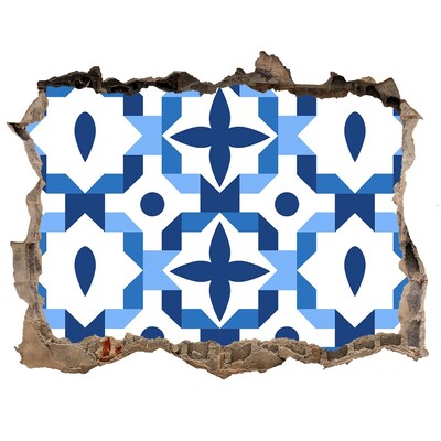 Autocolant 3D gaura cu priveliște Modele albastre pe perete