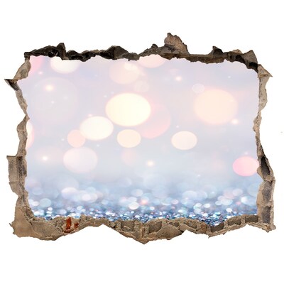 Autocolant un zid spart cu priveliște Spațiul strălucitor din spatele găurii