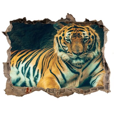 Autocolant gaură 3D Tiger cave