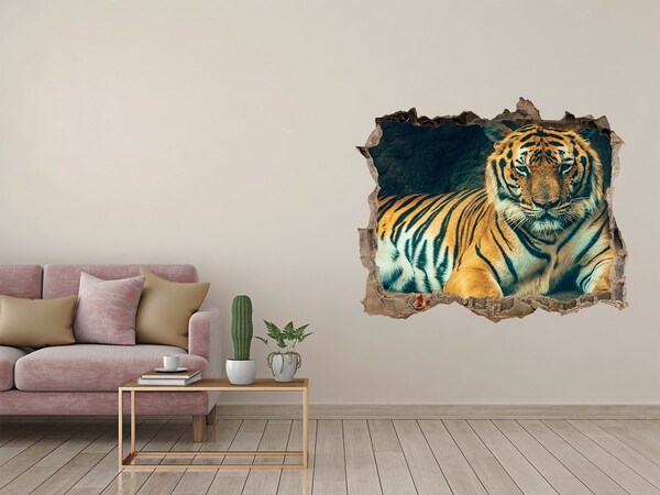 Autocolant gaură 3D Tiger cave