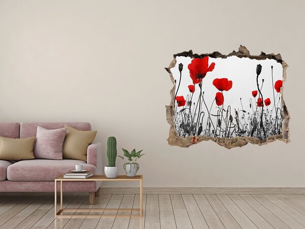 Fototapet 3D gaură în perete Flori în ruine