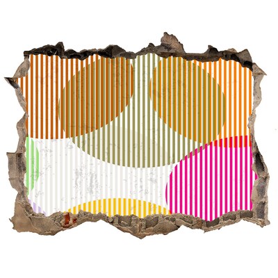 Autocolant 3D gaura cu priveliște Cercuri colorate