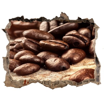 Autocolant de perete gaură 3D Cafea în inima zidului