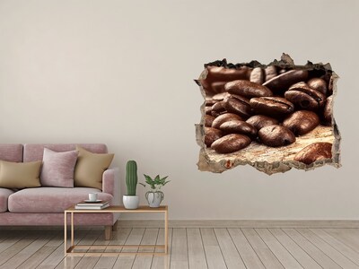 Autocolant de perete gaură 3D Cafea în inima zidului