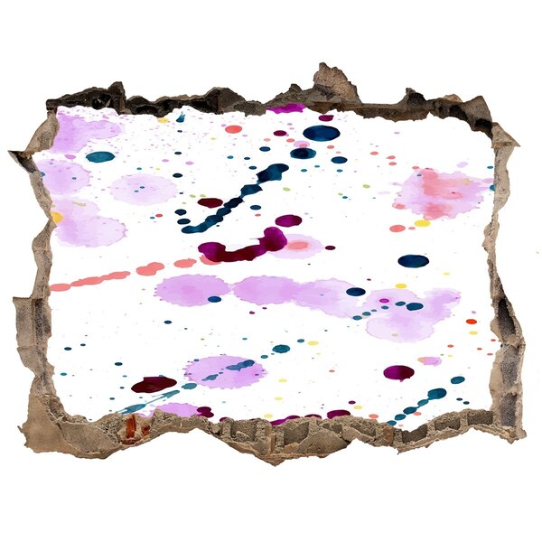 Autocolant de perete gaură 3D O explozie colorată de creativitate