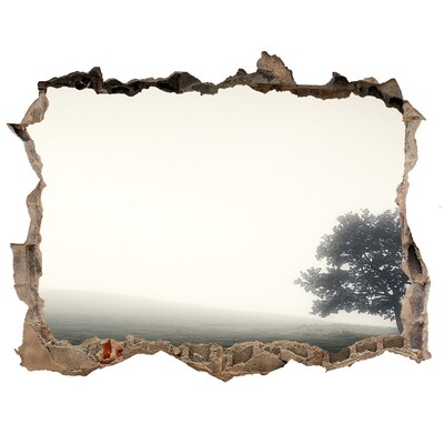 Fototapet 3D gaură în perete Lone tree