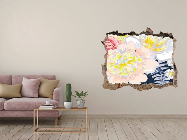 Autocolant de perete gaură 3D Model floral