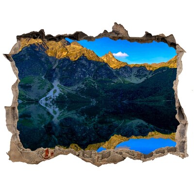 Autocolant gaură 3D Peisaj montan cu un lac