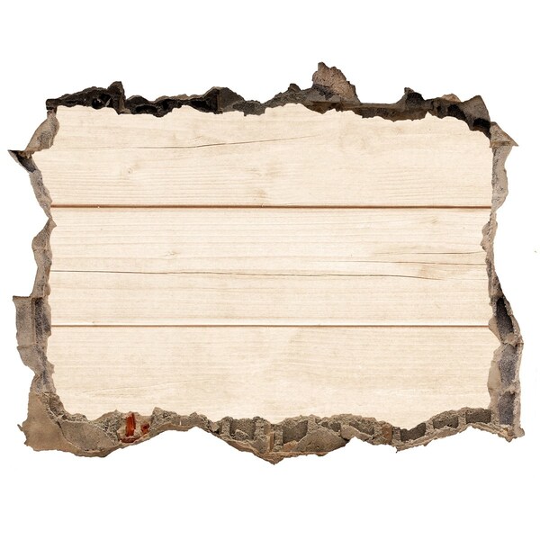 Autocolant de perete gaură 3D Un perete deteriorat cu podea de lemn