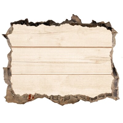 Autocolant de perete gaură 3D Un perete deteriorat cu podea de lemn