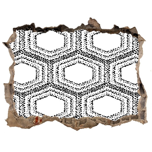 Fototapet un zid spart cu priveliște Model geometric pe perete