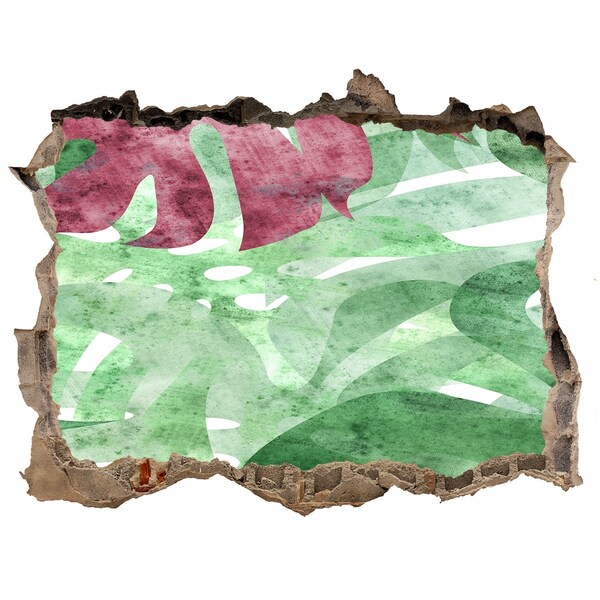Fototapet 3D gaură în perete Monstera