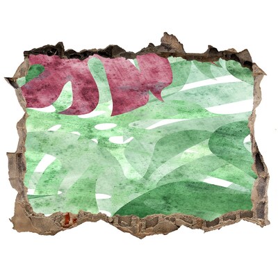 Fototapet 3D gaură în perete Monstera