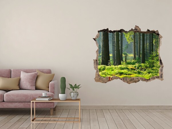 Autocolant gaură 3D Pădure de molid