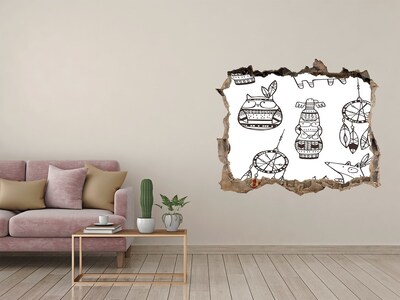 Fototapet un zid spart cu priveliște Modele etnice pe fundalul peretelui