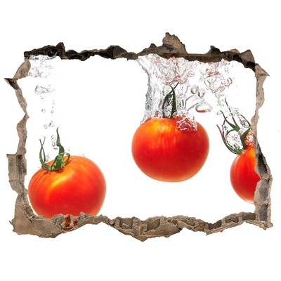 Autocolant un zid spart cu priveliște Tomatele sub apă
