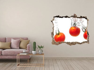 Autocolant un zid spart cu priveliște Tomatele sub apă