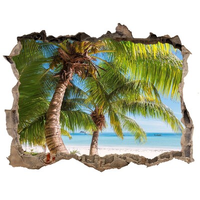 Autocolant gaură 3D Plaja tropicala
