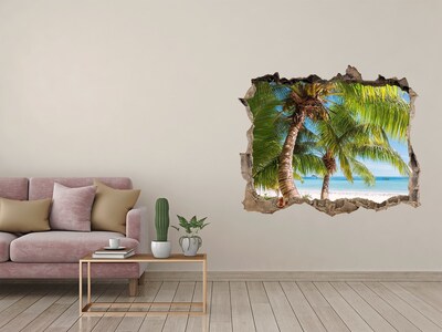 Autocolant gaură 3D Plaja tropicala
