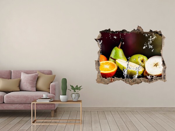 Autocolant gaură 3D Fructele si apa