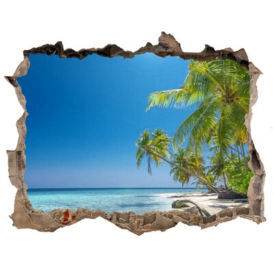 Fototapet 3D gaură în perete Plaja maldive