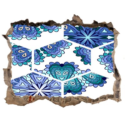 Autocolant de perete gaură 3D Model colorat pe perete