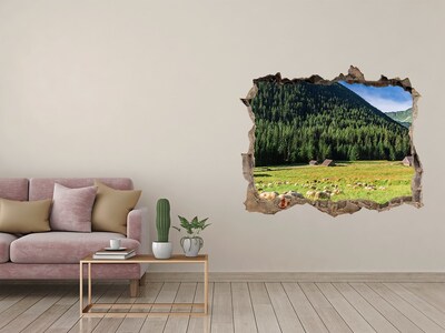 Fototapet 3D gaură în perete Oi în munții tatra